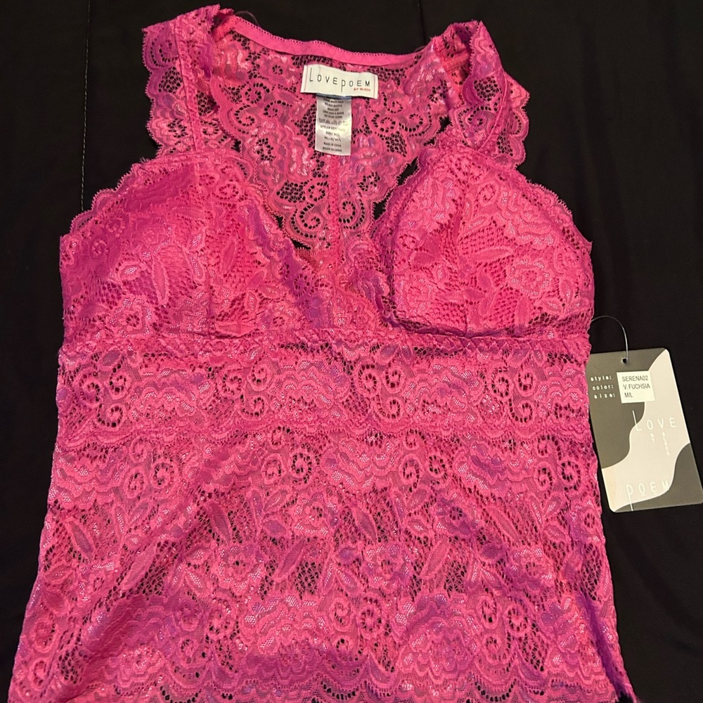 Beautiful lace Pink Lace V neck top